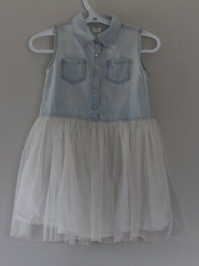 OshKosh B’gosh Toddler Denim and White Tulle Tutu Dress - 3T